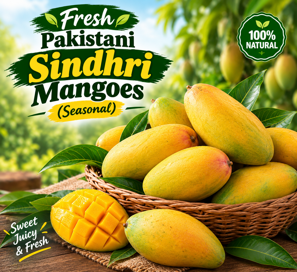 Fresh Pakistani Sindhri Mangoes (Seasonal)