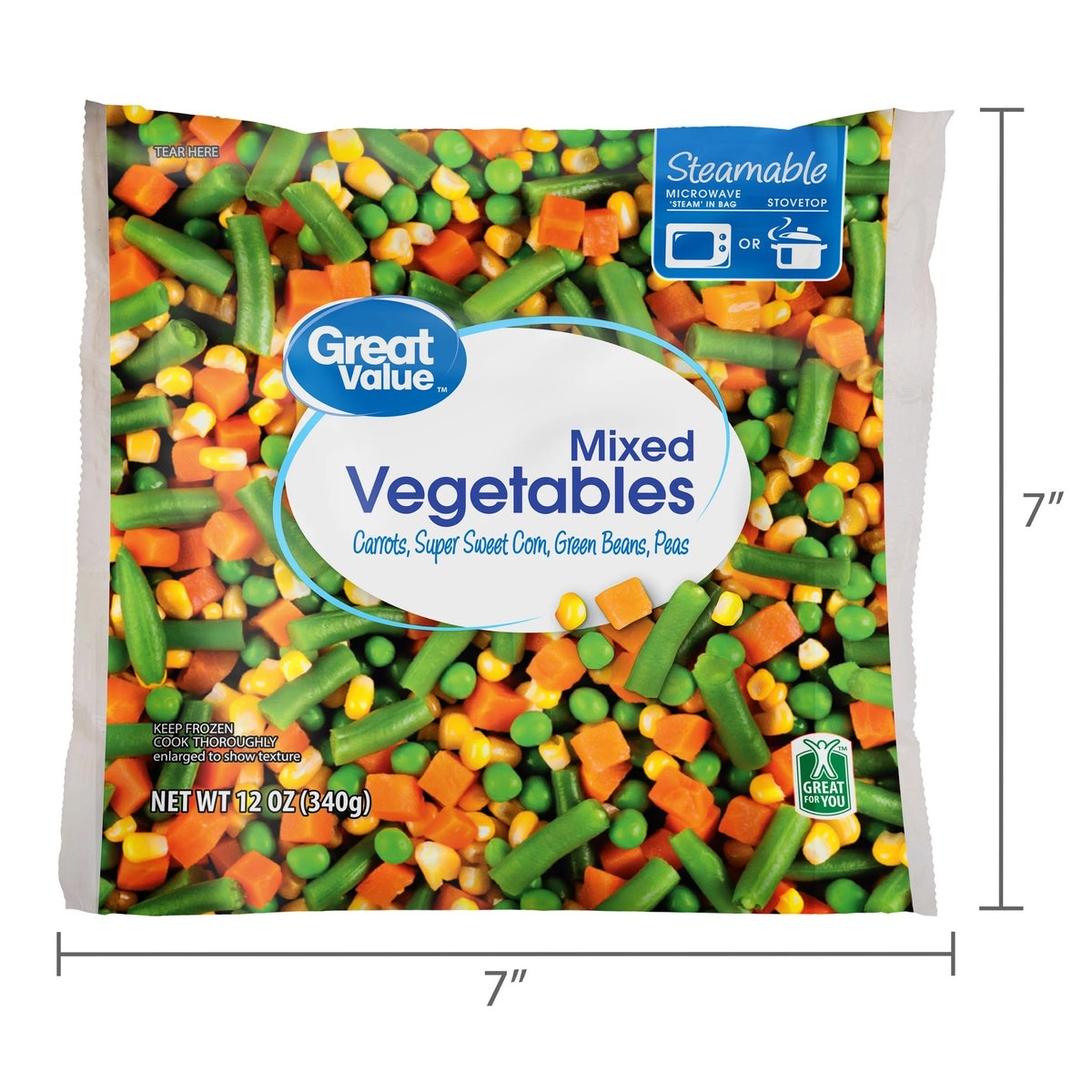 Green Valley - Frozen Mixed Vegetables Steamable Bag, 12oz