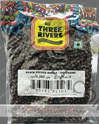 Three Rivers - Black Pepper Whole, 200g